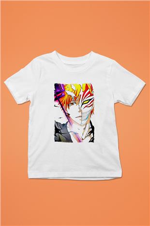 Bleach Baskılı Beyaz Unisex Beyaz Çocuk Tişört - Tshirt