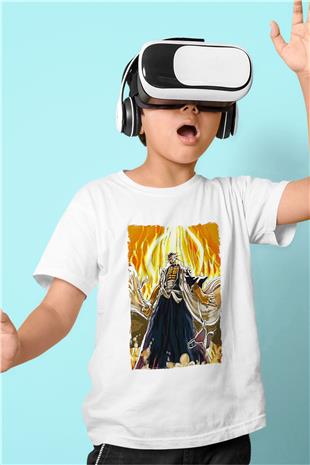 Bleach Baskılı Beyaz Unisex Beyaz Çocuk Tişört - Tshirt