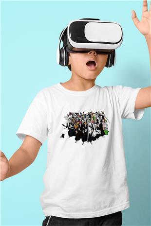 Bleach Baskılı Beyaz Unisex Beyaz Çocuk Tişört - Tshirt
