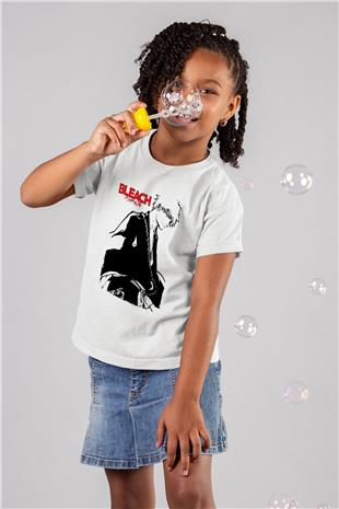 Bleach Baskılı Beyaz Unisex Beyaz Çocuk Tişört - Tshirt