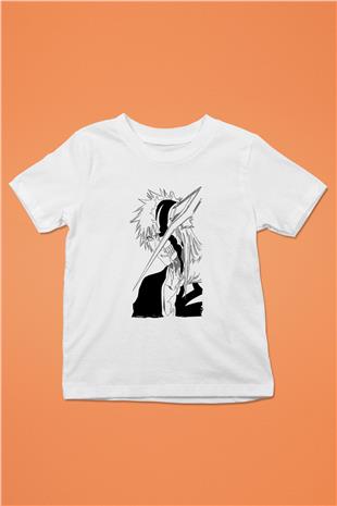 Bleach Baskılı Beyaz Unisex Beyaz Çocuk Tişört - Tshirt