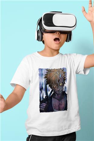 Bleach Baskılı Beyaz Unisex Beyaz Çocuk Tişört - Tshirt