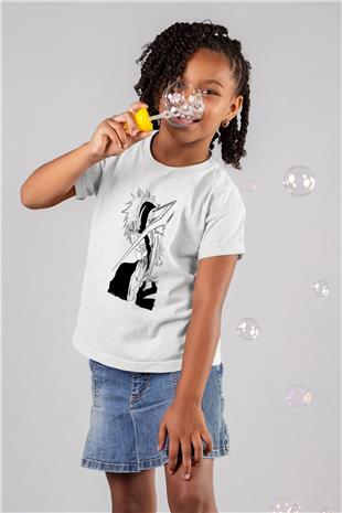 Bleach Baskılı Beyaz Unisex Beyaz Çocuk Tişört - Tshirt