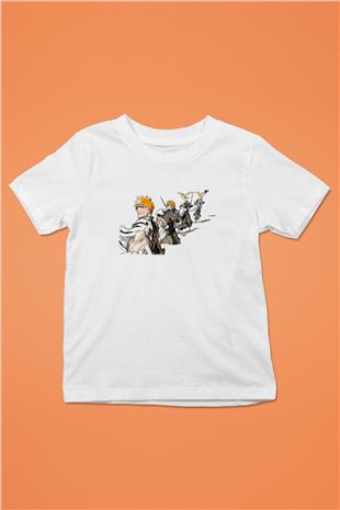 Bleach Baskılı Beyaz Unisex Beyaz Çocuk Tişört - Tshirt