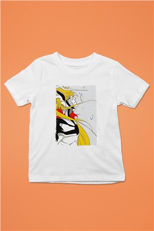 Bleach Baskılı Beyaz Unisex Beyaz Çocuk Tişört - Tshirt
