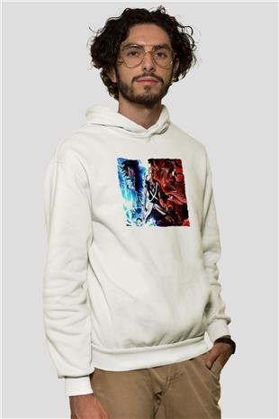 Bleach Baskılı Beyaz Unisex Hoodie