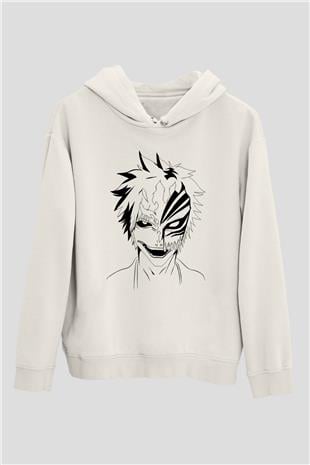 Bleach Baskılı Beyaz Unisex Hoodie