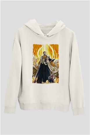 Bleach Baskılı Beyaz Unisex Hoodie
