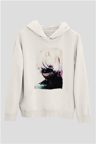 Bleach Baskılı Beyaz Unisex Hoodie