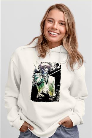 Bleach Baskılı Beyaz Unisex Hoodie