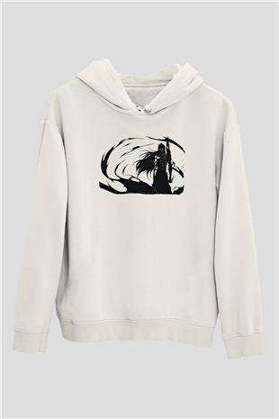 Bleach Baskılı Beyaz Unisex Hoodie