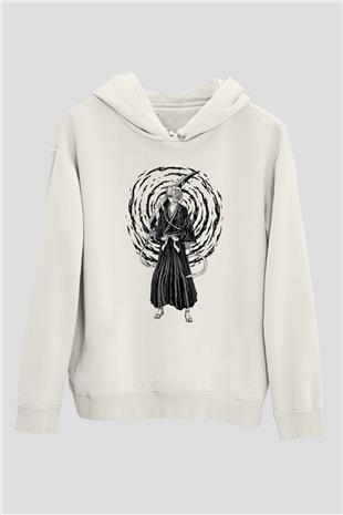 Bleach Baskılı Beyaz Unisex Hoodie