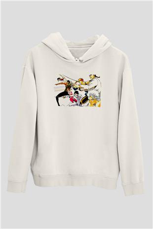 Bleach Baskılı Beyaz Unisex Hoodie