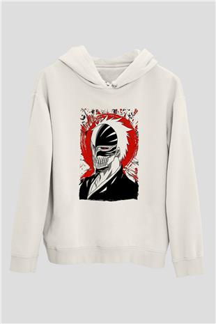 Bleach Baskılı Beyaz Unisex Hoodie