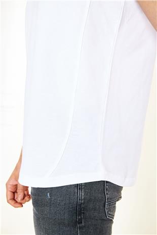 Bleach Baskılı Beyaz Unisex Kolsuz Tişört - Tshirt