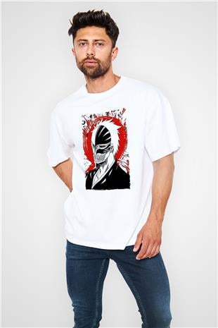 Bleach Baskılı Beyaz Unisex Oversize Tişört - Tshirt