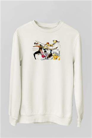Bleach Baskılı Beyaz Unisex Sweatshirt