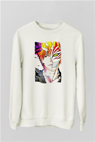 Bleach Baskılı Beyaz Unisex Sweatshirt