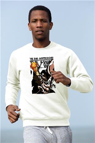 Bleach Baskılı Beyaz Unisex Sweatshirt