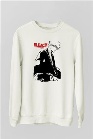 Bleach Baskılı Beyaz Unisex Sweatshirt