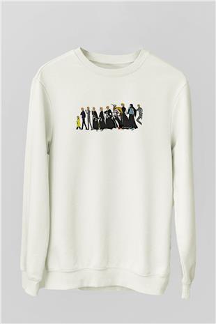 Bleach Baskılı Beyaz Unisex Sweatshirt