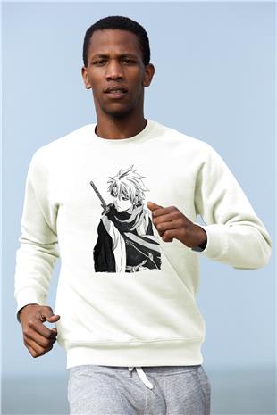 Bleach Baskılı Beyaz Unisex Sweatshirt