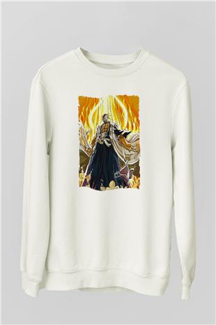 Bleach Baskılı Beyaz Unisex Sweatshirt