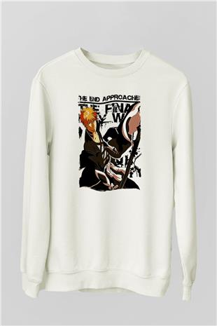 Bleach Baskılı Beyaz Unisex Sweatshirt