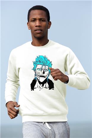 Bleach Baskılı Beyaz Unisex Sweatshirt