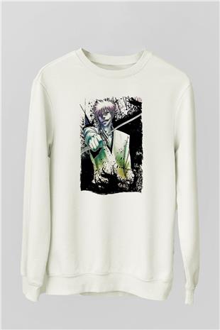 Bleach Baskılı Beyaz Unisex Sweatshirt