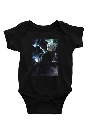 Bleach Baskılı Unisex Siyah Bebek Body - Zıbın