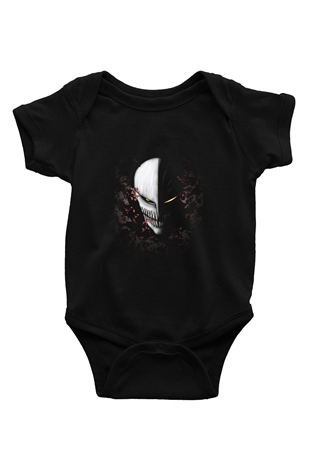 Bleach Baskılı Unisex Siyah Bebek Body - Zıbın