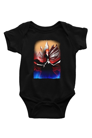 Bleach Baskılı Unisex Siyah Bebek Body - Zıbın