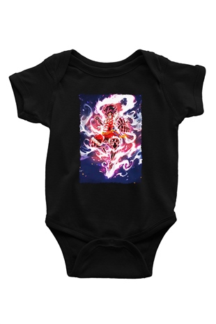 Bleach Baskılı Unisex Siyah Bebek Body - Zıbın