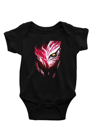 Bleach Baskılı Unisex Siyah Bebek Body - Zıbın