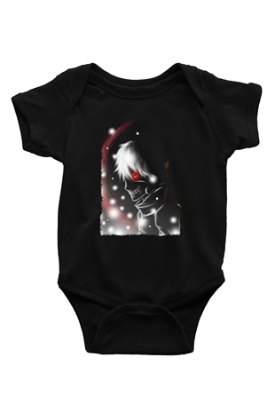Bleach Baskılı Unisex Siyah Bebek Body - Zıbın