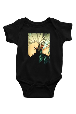 Bleach Baskılı Unisex Siyah Bebek Body - Zıbın