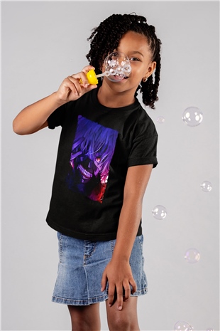 Bleach Baskılı Unisex Siyah Çocuk Tişört - Tshirt