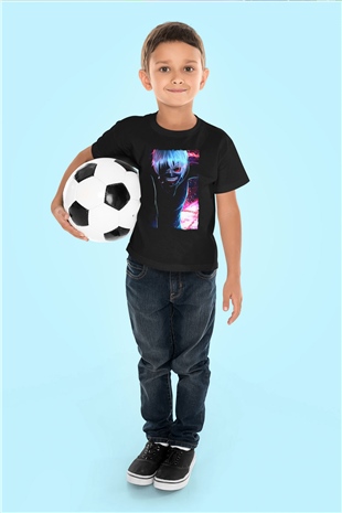 Bleach Baskılı Unisex Siyah Çocuk Tişört - Tshirt