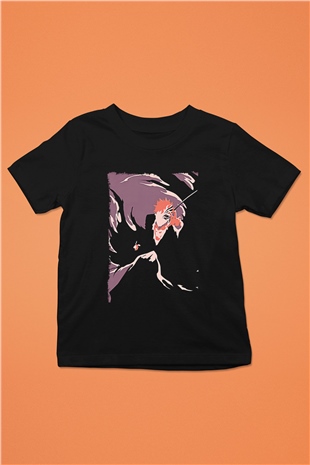 Bleach Baskılı Unisex Siyah Çocuk Tişört - Tshirt