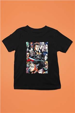 Bleach Baskılı Unisex Siyah Çocuk Tişört - Tshirt