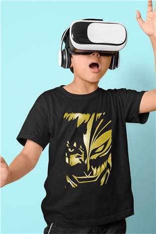 Bleach Baskılı Unisex Siyah Çocuk Tişört - Tshirt