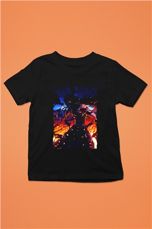 Bleach Baskılı Unisex Siyah Çocuk Tişört - Tshirt