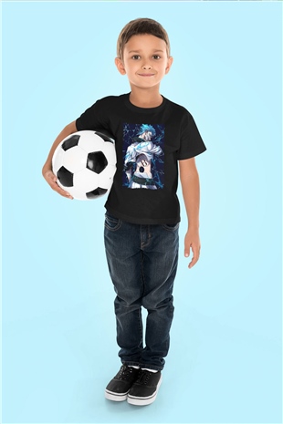 Bleach Baskılı Unisex Siyah Çocuk Tişört - Tshirt