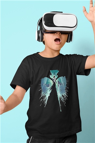 Bleach Baskılı Unisex Siyah Çocuk Tişört - Tshirt