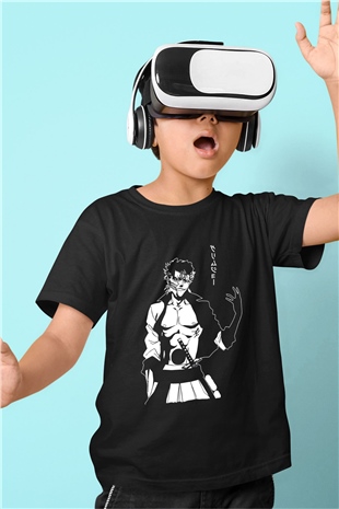 Bleach Baskılı Unisex Siyah Çocuk Tişört - Tshirt