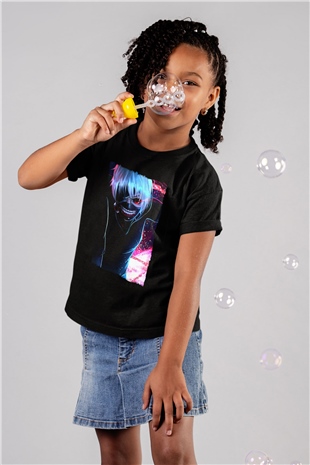 Bleach Baskılı Unisex Siyah Çocuk Tişört - Tshirt