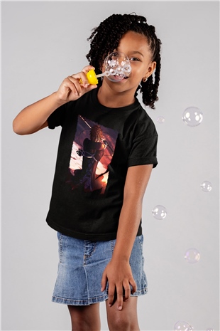 Bleach Baskılı Unisex Siyah Çocuk Tişört - Tshirt
