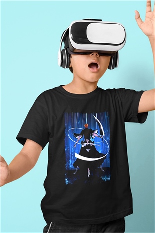 Bleach Baskılı Unisex Siyah Çocuk Tişört - Tshirt