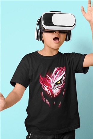 Bleach Baskılı Unisex Siyah Çocuk Tişört - Tshirt
